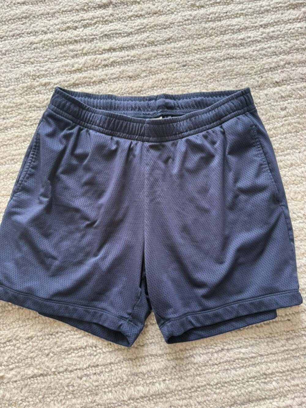 Bearbottom Blue Mesh Shorts Large 5.5”